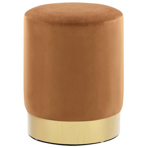 vidaXL Stool Brown and Gold Velvet 28 x 36 cm