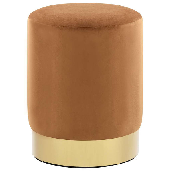 vidaXL Stool Brown and Gold Velvet 28 x 36 cm