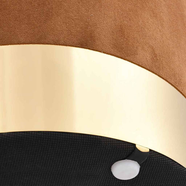 vidaXL Stool Brown and Gold Velvet 28 x 36 cm