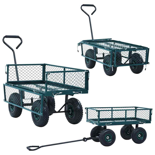 vidaXL Garden Cart Green 250 kg