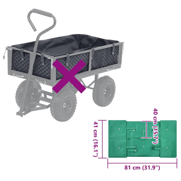 vidaXL Garden Cart Liner Green Fabric