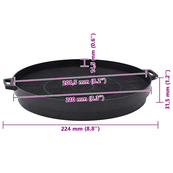 vidaXL Carbon Filters for Cooker Hood 2 pcs. 210 mm