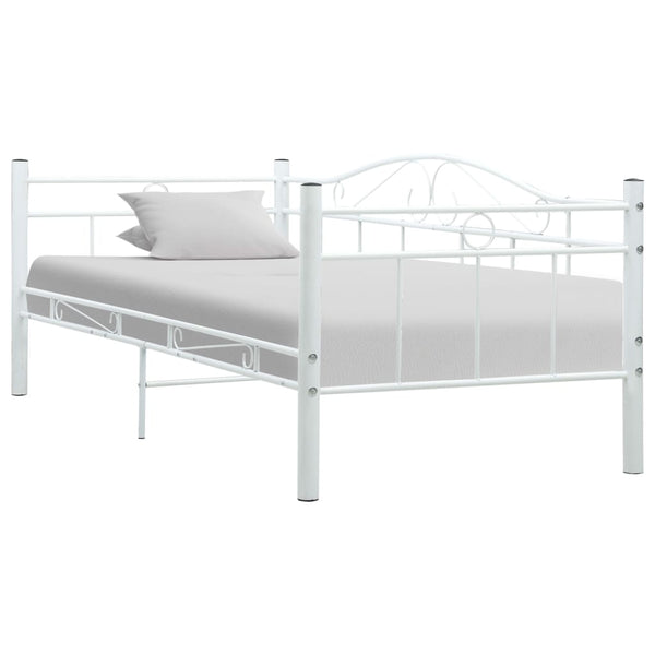 vidaXL Day Bed Frame White Metal 90x200 cm
