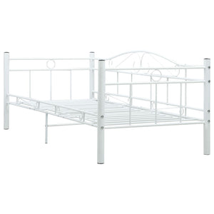 vidaXL Day Bed Frame White Metal 90x200 cm