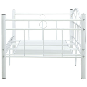 vidaXL Day Bed Frame White Metal 90x200 cm