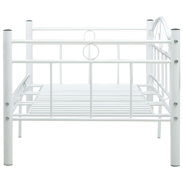 vidaXL Day Bed Frame White Metal 90x200 cm