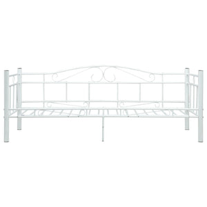 vidaXL Day Bed Frame White Metal 90x200 cm