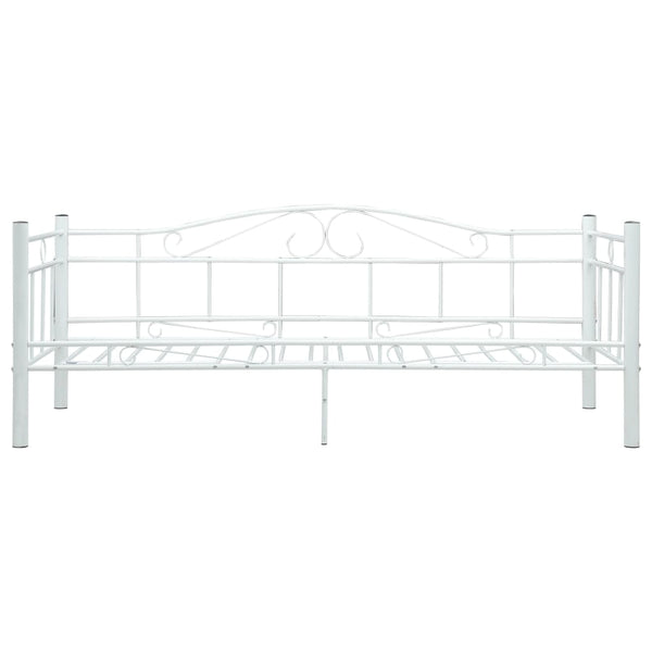vidaXL Day Bed Frame White Metal 90x200 cm