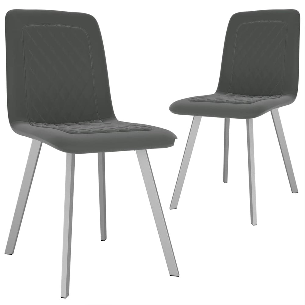 vidaXL Dining Chairs 2 pcs Grey Velvet