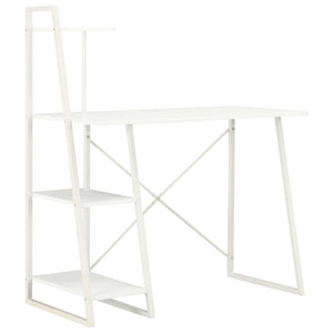 vidaXL Desk with Shelf Unit White 102x50x117 cm