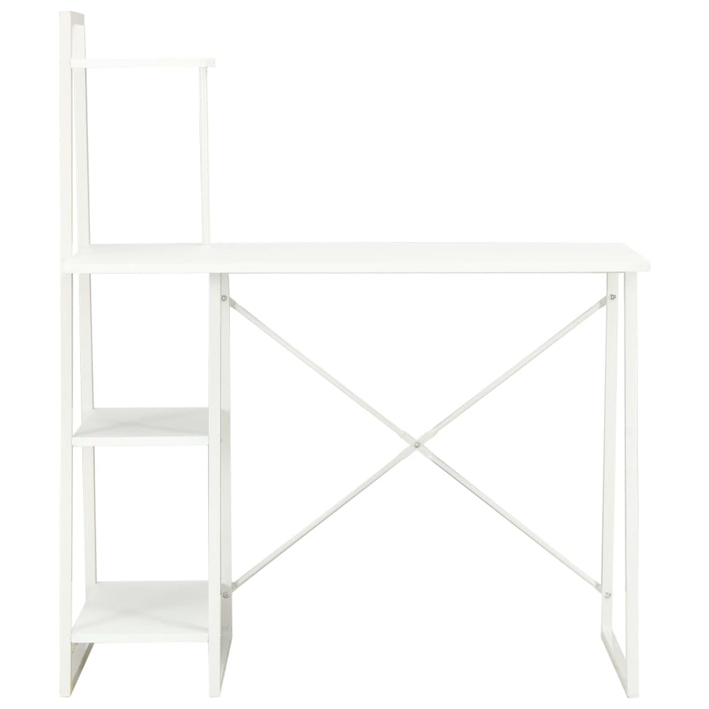 vidaXL Desk with Shelf Unit White 102x50x117 cm