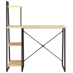 vidaXL Desk with Shelf Unit Black and Oak 102×50×117 cm