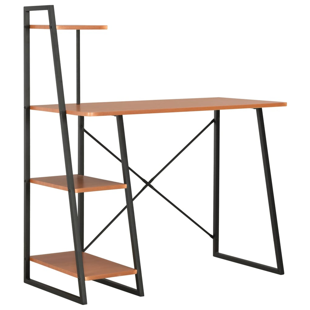 vidaXL Desk with Shelf Unit Black and Oak 102×50×117 cm
