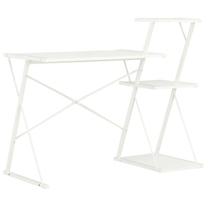vidaXL Desk with Shelf White 116×50×93 cm