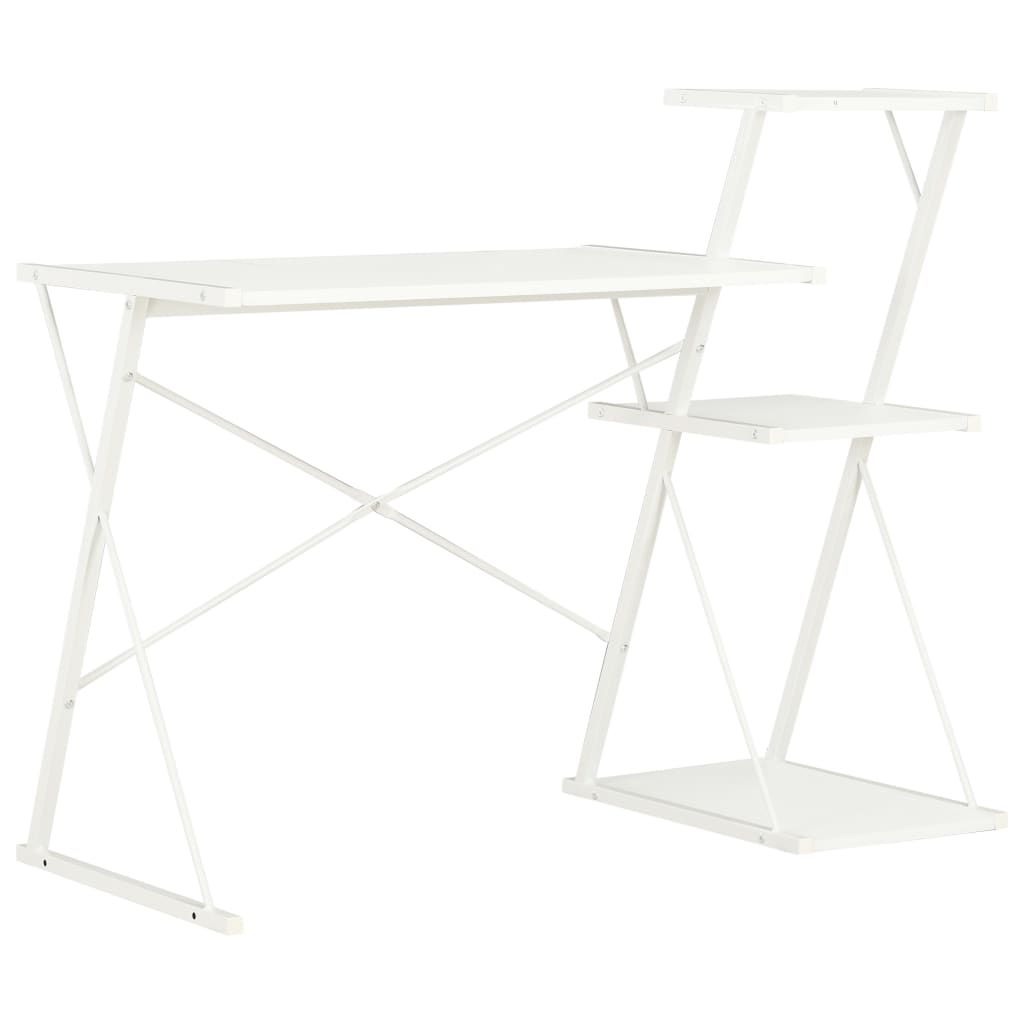 vidaXL Desk with Shelf White 116×50×93 cm
