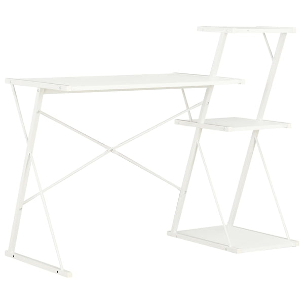 vidaXL Desk with Shelf White 116×50×93 cm
