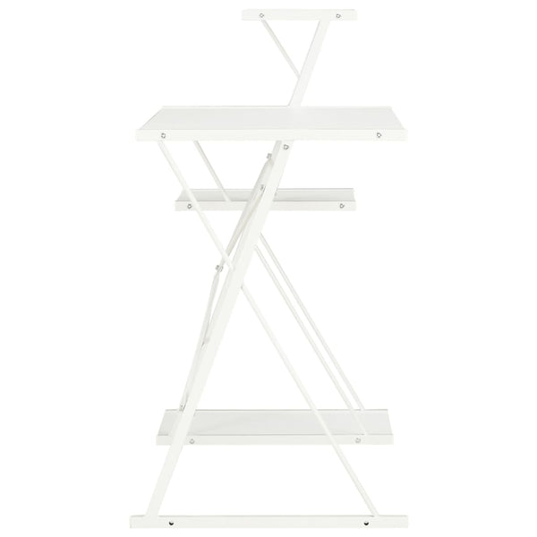 vidaXL Desk with Shelf White 116×50×93 cm
