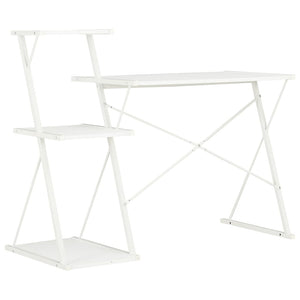vidaXL Desk with Shelf White 116×50×93 cm