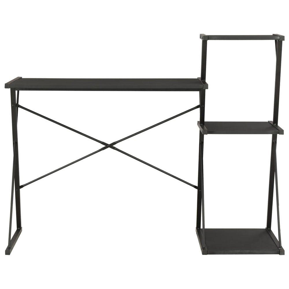 vidaXL Desk with Shelves Black 116x50x93 cm