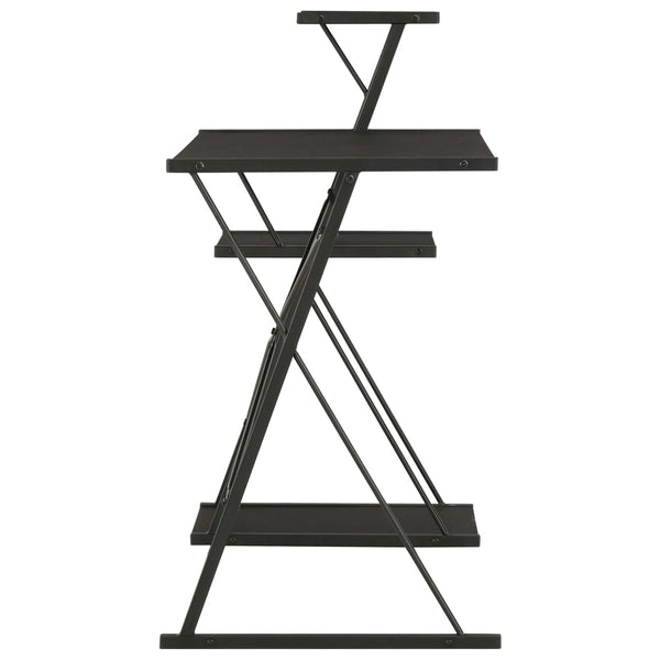 vidaXL Desk with Shelves Black 116x50x93 cm
