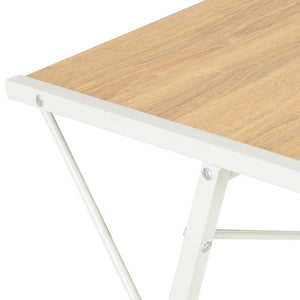 vidaXL Desk with Shelves White and Oak 116x50x93 cm