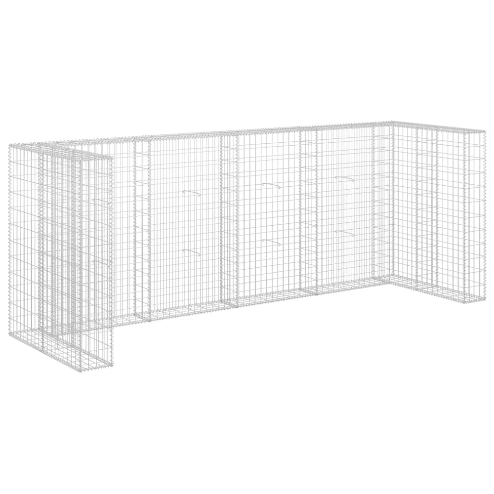 vidaXL Trash Can Gabion Wall Galvanized Steel 320x100x120 cm