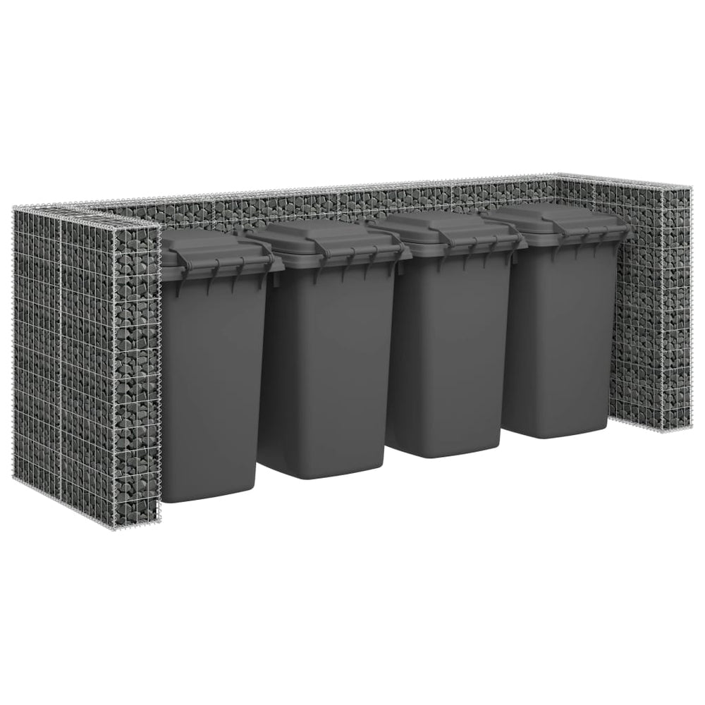 vidaXL Trash Can Gabion Wall Galvanized Steel 320x100x120 cm