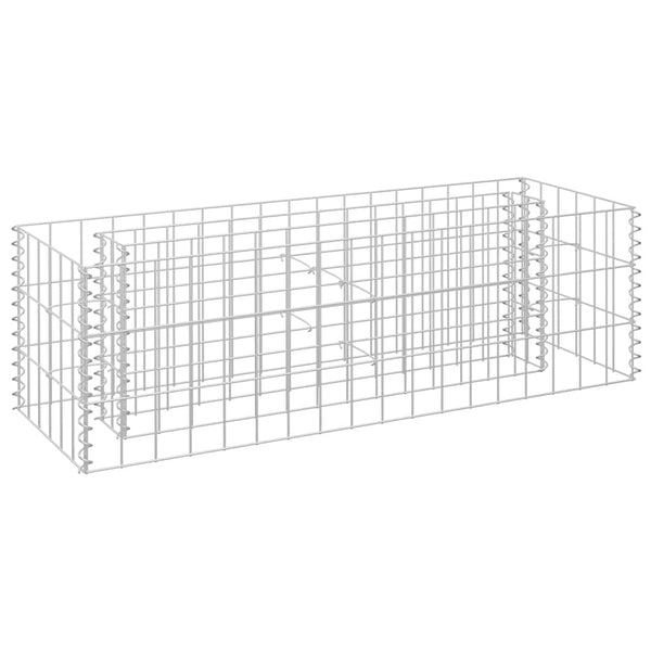 vidaXL Galvanized Steel Raised Gabion Garden Bed 90x30x30 cm