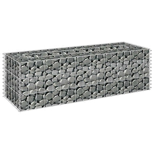 vidaXL Galvanized Steel Raised Gabion Garden Bed 90x30x30 cm