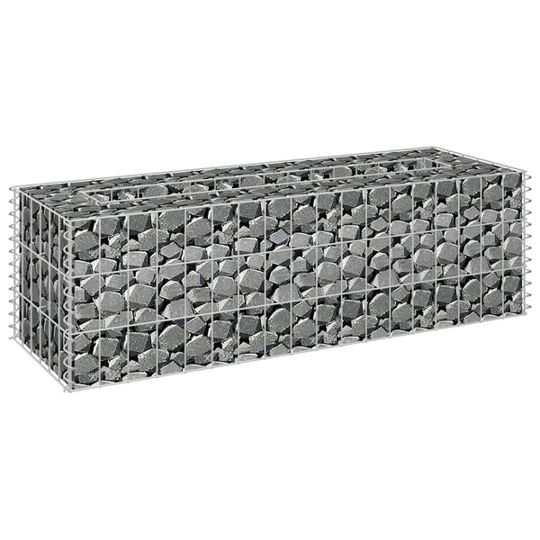 vidaXL Galvanized Steel Raised Gabion Garden Bed 90x30x30 cm