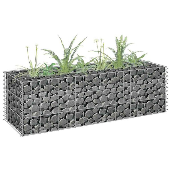 vidaXL Galvanized Steel Raised Gabion Garden Bed 90x30x30 cm