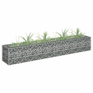 vidaXL Gabion Raised Garden Bed Galvanised Steel 180x30x30 cm