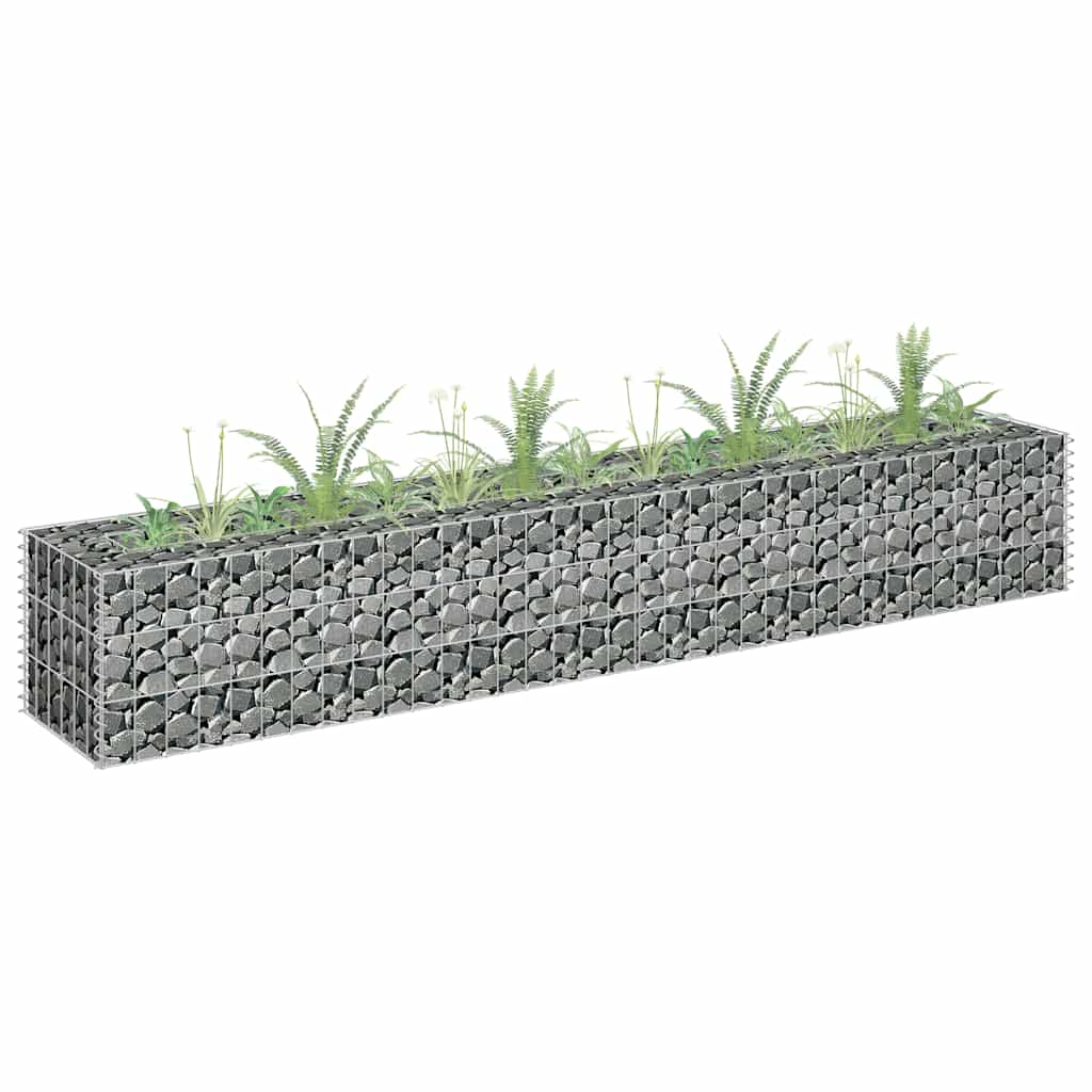 vidaXL Gabion Raised Garden Bed Galvanised Steel 180x30x30 cm