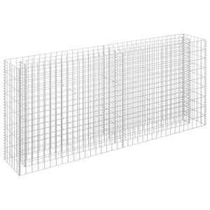 vidaXL Galvanized Steel Raised Gabion Planter 180×30×90 cm