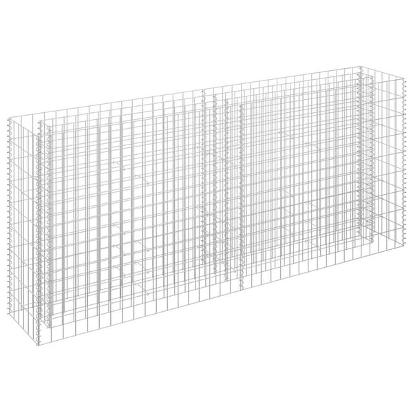 vidaXL Galvanized Steel Raised Gabion Planter 180×30×90 cm
