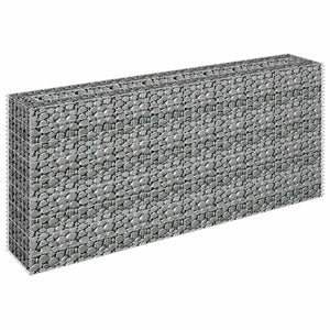 vidaXL Galvanized Steel Raised Gabion Planter 180×30×90 cm