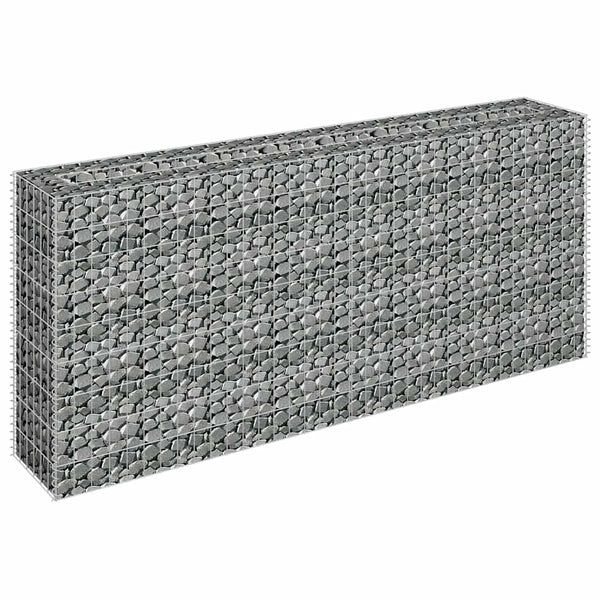 vidaXL Galvanized Steel Raised Gabion Planter 180×30×90 cm