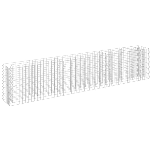 vidaXL Galvanized Steel Raised Gabion Garden Bed 270x30x60 cm