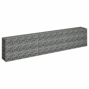 vidaXL Galvanized Steel Raised Gabion Garden Bed 270x30x60 cm