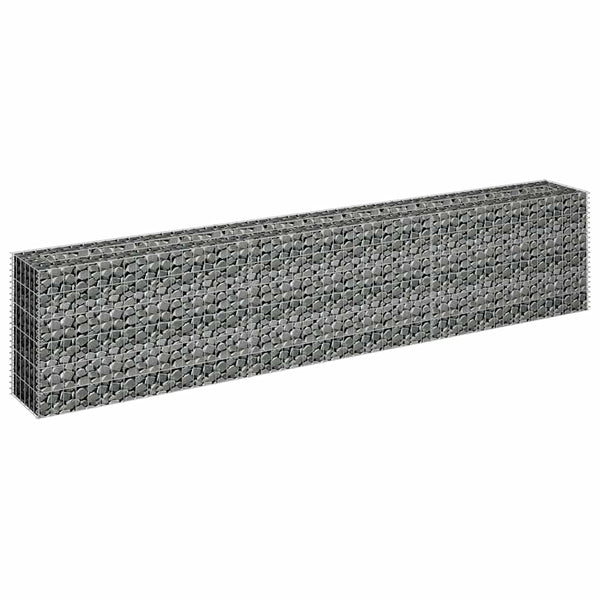vidaXL Galvanized Steel Raised Gabion Garden Bed 270x30x60 cm