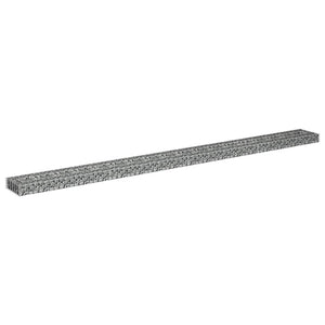 vidaXL Galvanized Steel Raised Gabion Planter 360x30x10 cm