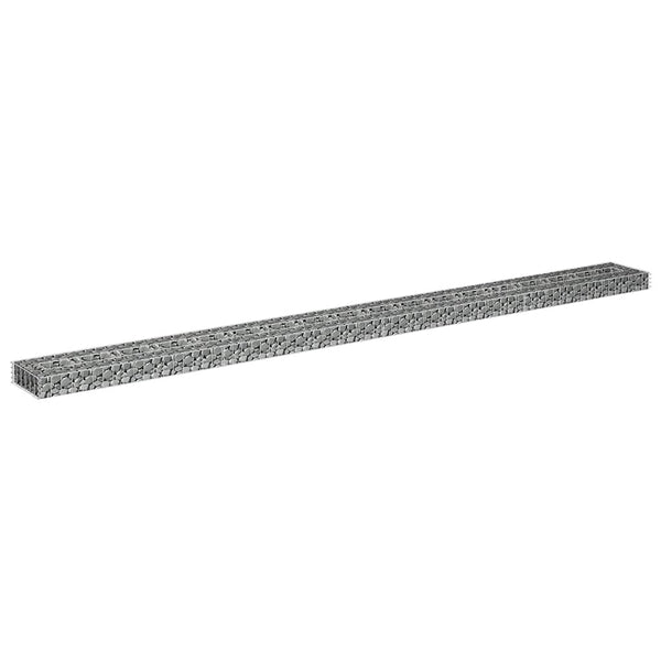 vidaXL Galvanized Steel Raised Gabion Planter 360x30x10 cm