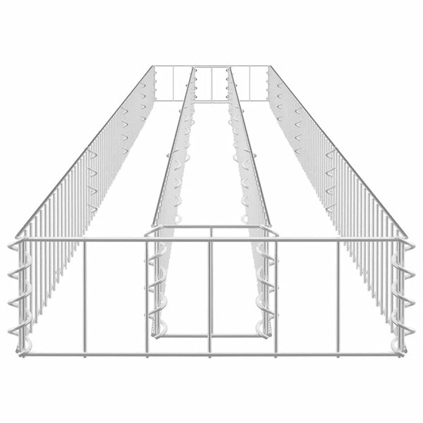 vidaXL Galvanized Steel Raised Gabion Planter 360x30x10 cm