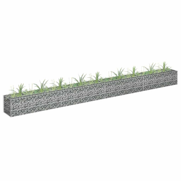 vidaXL Galvanized Steel Gabion Raised Garden Bed 360×30×30 cm