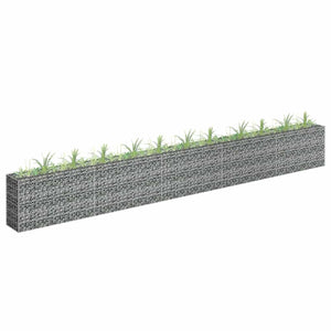 vidaXL Galvanized Steel Raised Garden Bed Gabion 450x30x60 cm