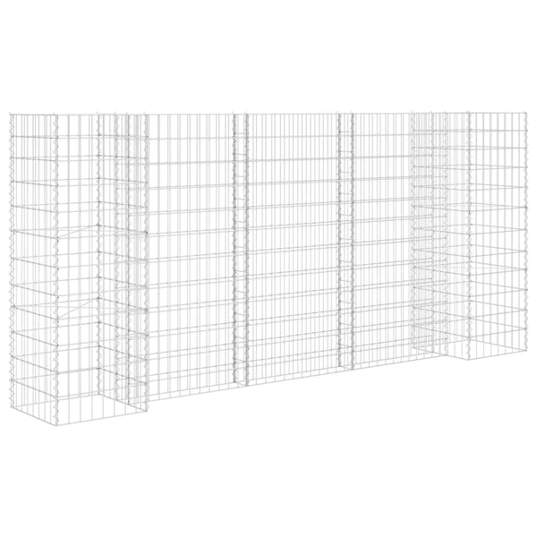 vidaXL H-Shaped Gabion Planter Basket Steel Wire 260x40x120 cm