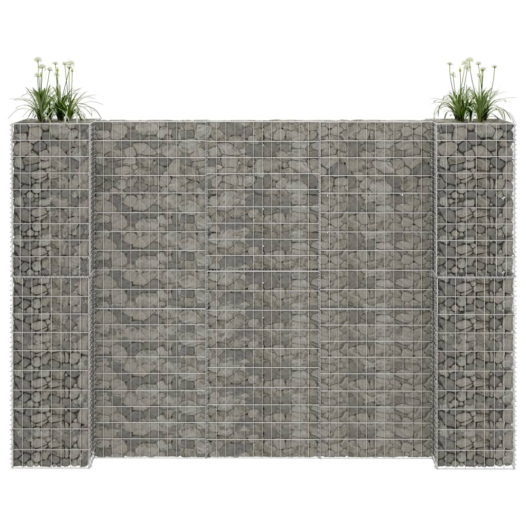 vidaXL H-Shaped Gabion Planter Basket Steel Wire 260x40x180 cm
