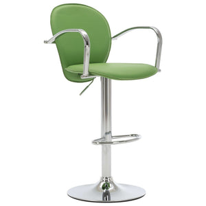 vidaXL Bar Stools with Armrests 2 pcs. Green Faux Leather