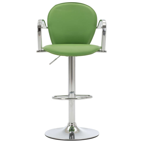 vidaXL Bar Stools with Armrests 2 pcs. Green Faux Leather