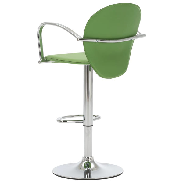 vidaXL Bar Stools with Armrests 2 pcs. Green Faux Leather